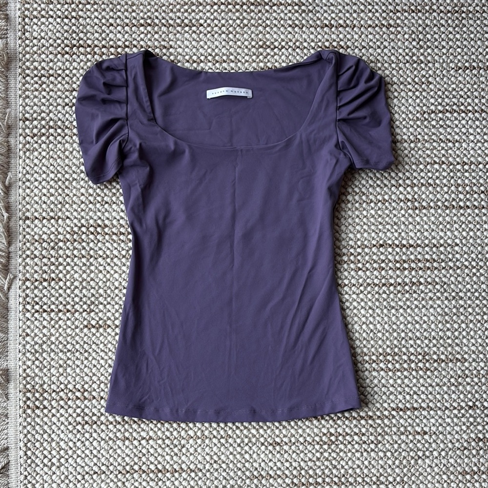 Susana Monaco Ruched Puff Sleeve Blouse